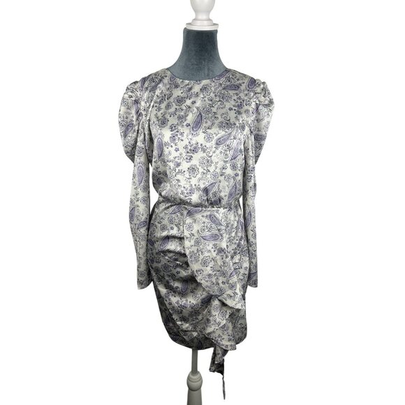 Vici Worth My Time Satin Paisley Ruffle Mini Dress Large NWT - Picture 6 of 15